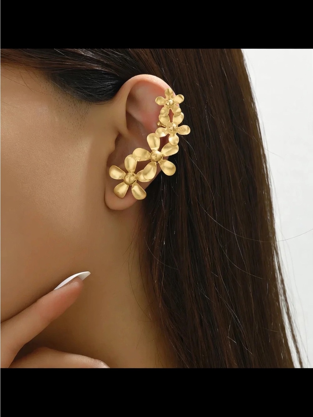 Gold Floral Ear Cuff - Women Jewelry